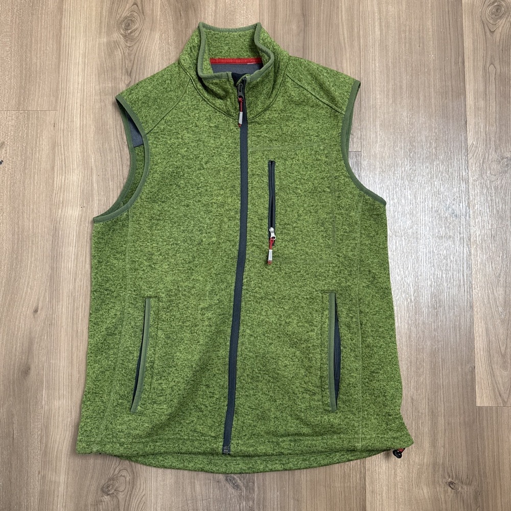 Orvis Fleece Vest Men's M Jacket Geen Full-Zip Sweater Hunting Fishing read dsc